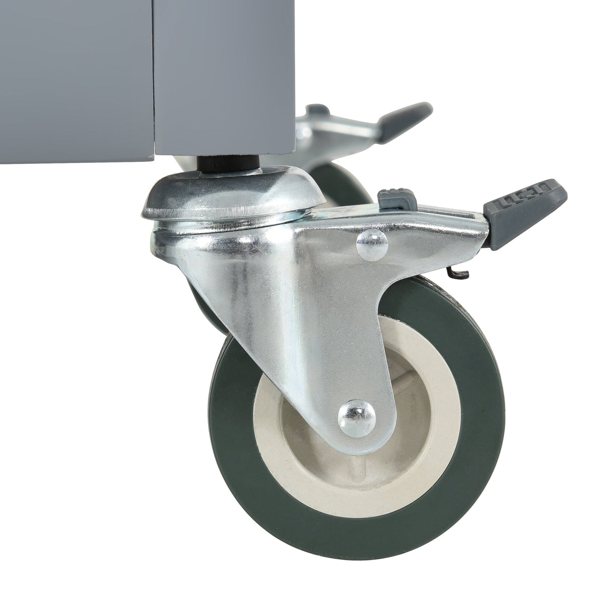 Kitchen Island Cart with Solid Wood Top and Lockable Wheels