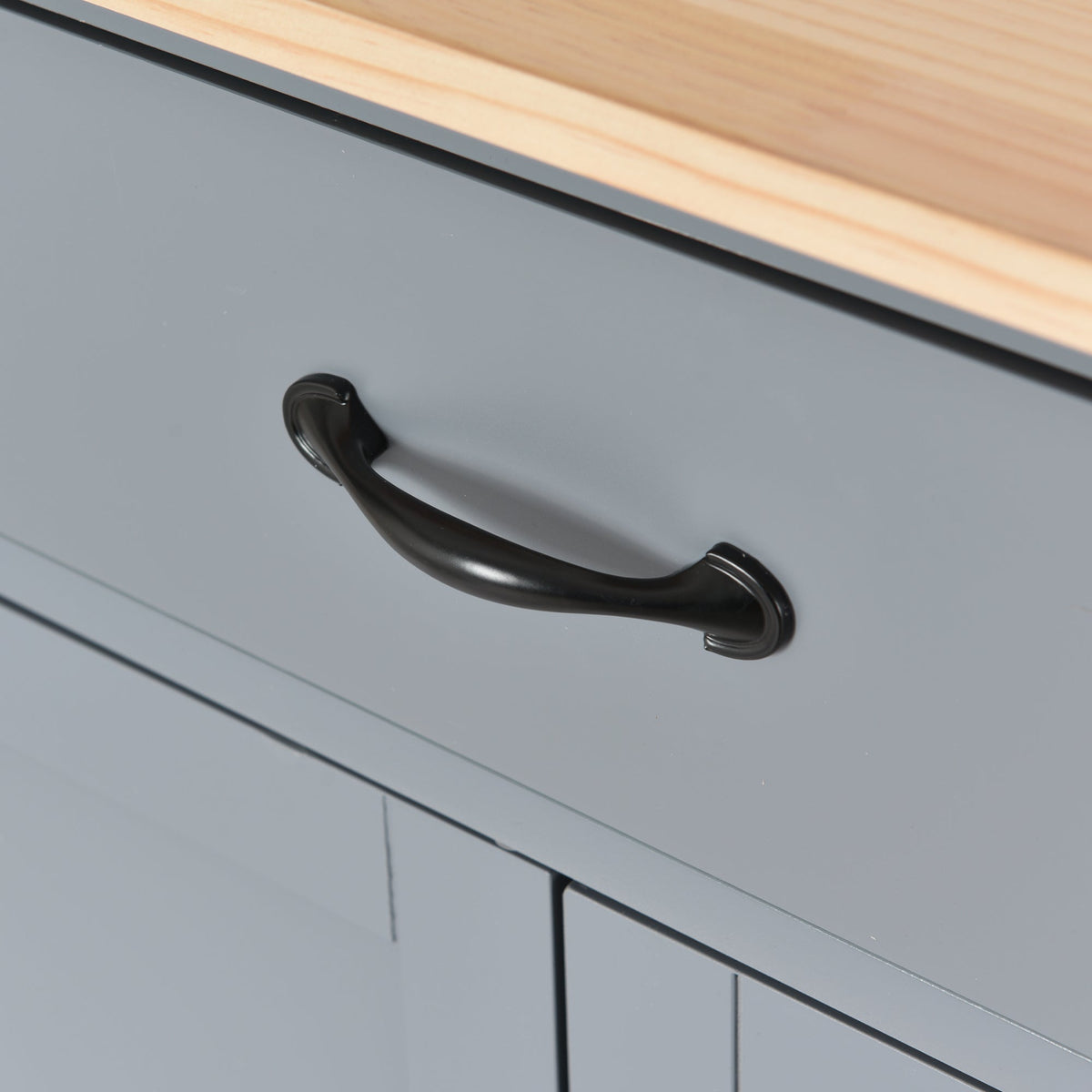 Kitchen Island Cart with Solid Wood Top and Lockable Wheels