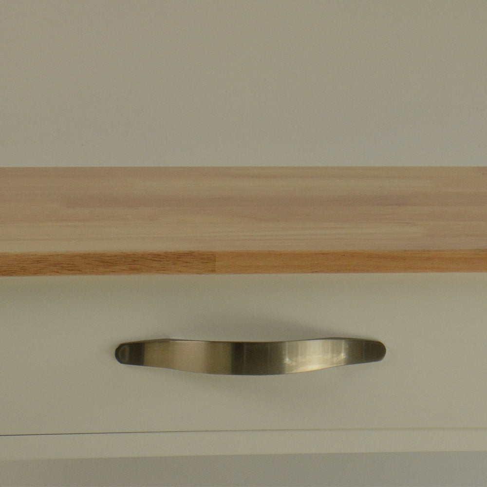 Mobile Kitchen Island with Butcher Block Top & Storage