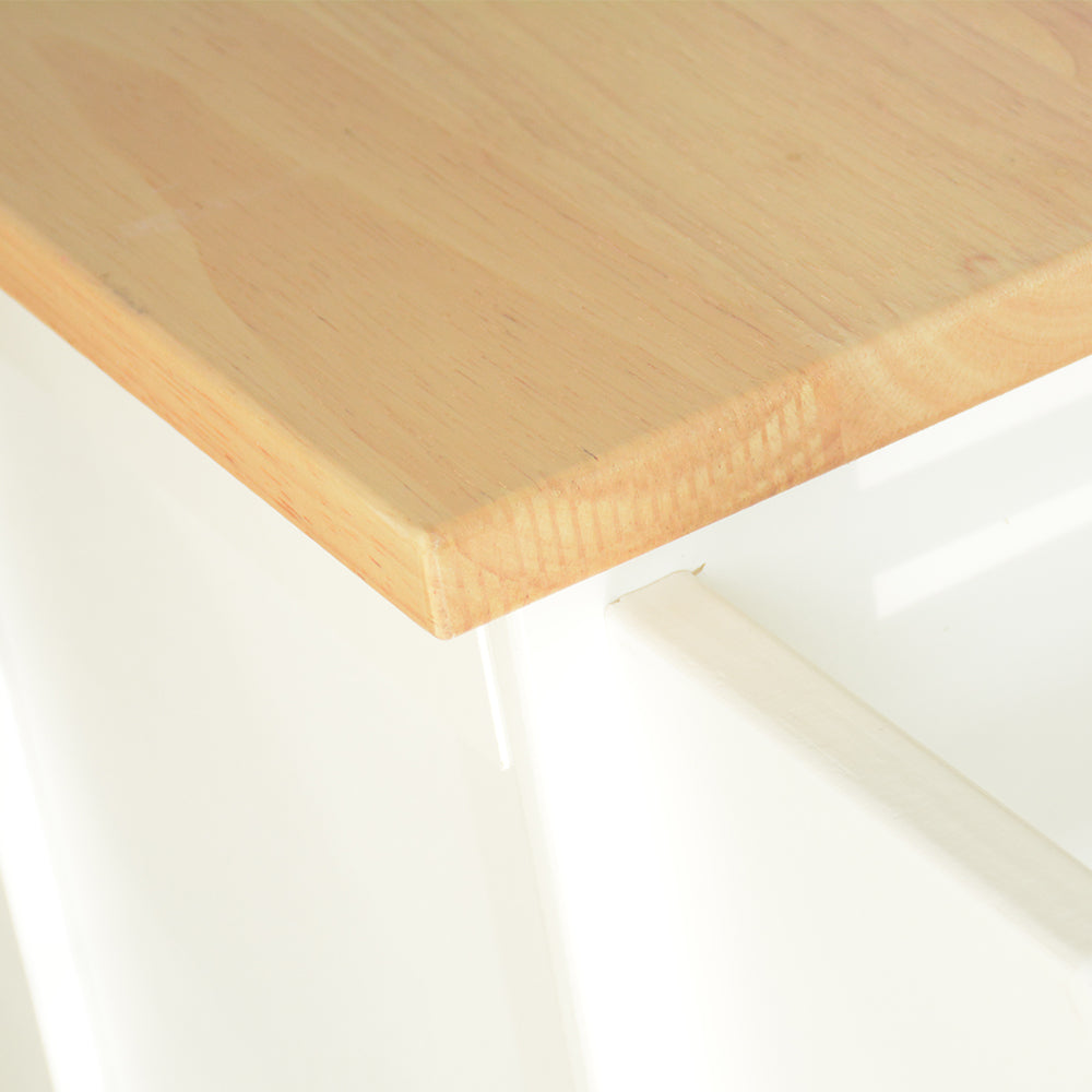 Mobile Kitchen Island with Butcher Block Top & Storage