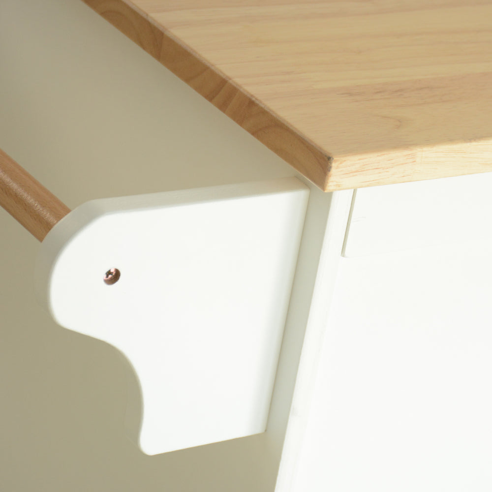 Mobile Kitchen Island with Butcher Block Top & Storage