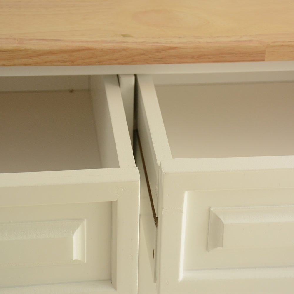 Mobile Kitchen Island with Butcher Block Top & Storage