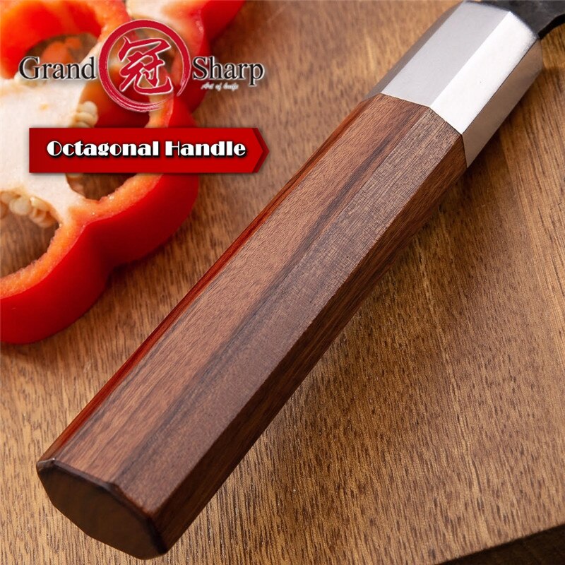 4-Piece Handmade Chef Knife Set with Santoku & Nakiri