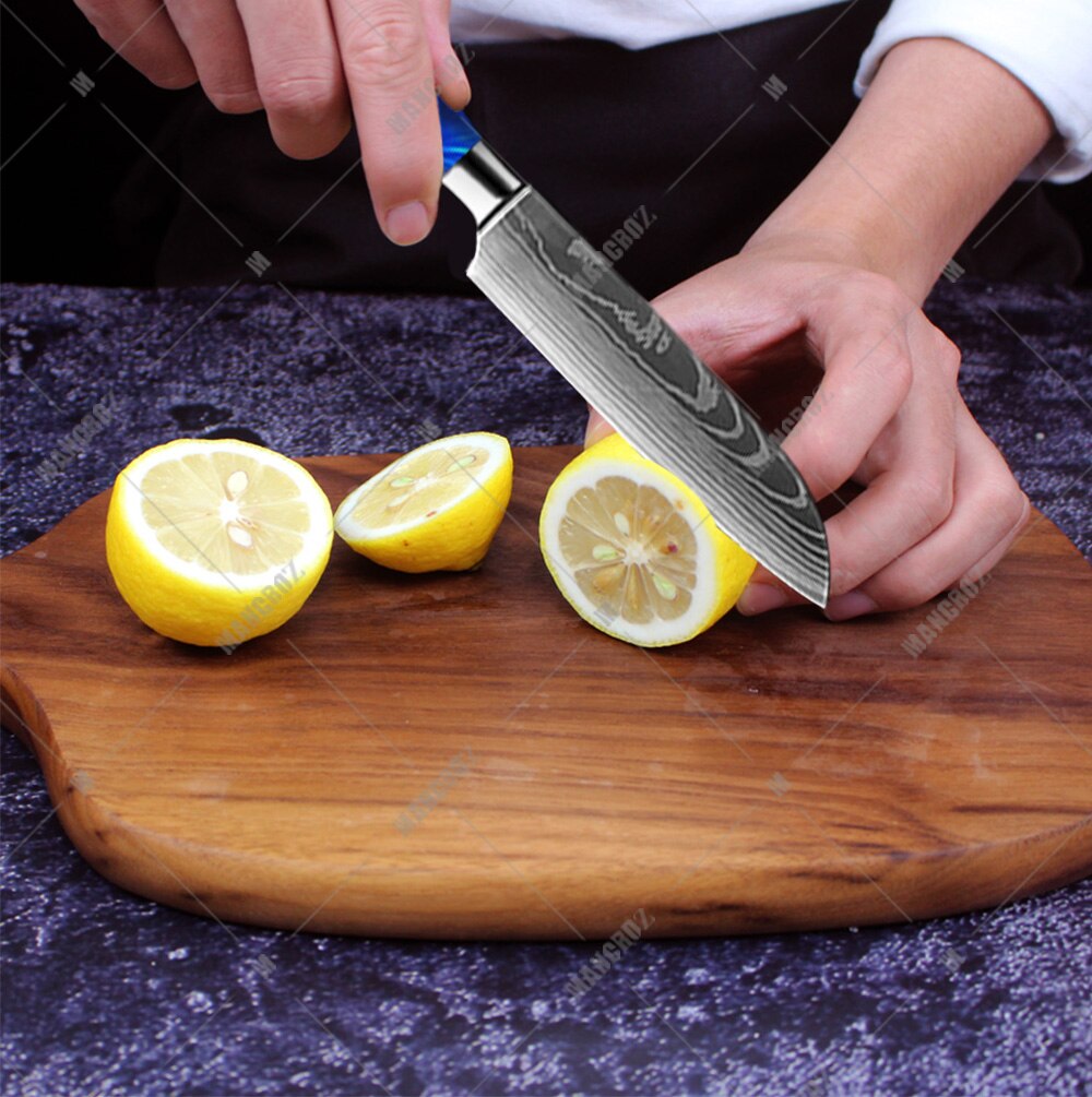 Kitchen Knife Set: 10 Pieces, Sharp Laser Damascus