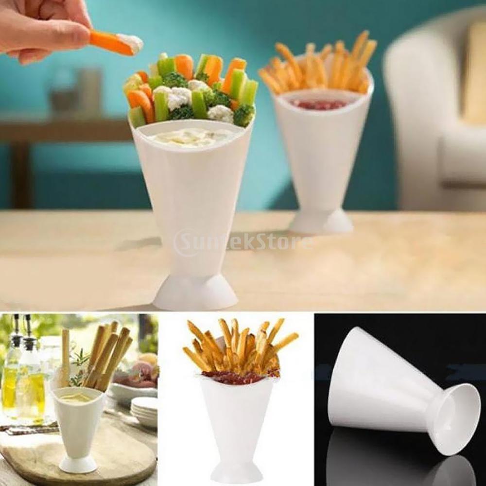 Snack Cone Stand With Dip Cup For Fries and Party Snacks