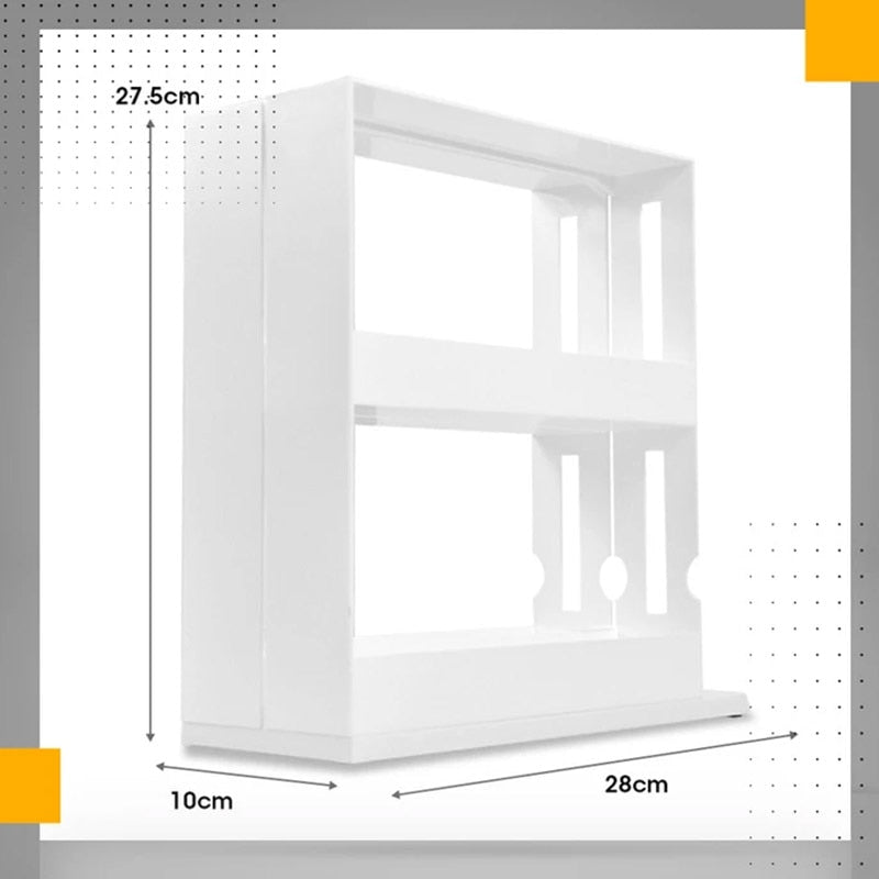 Slide-Out Spice Rack for Kitchen Cabinets, Jars Visible