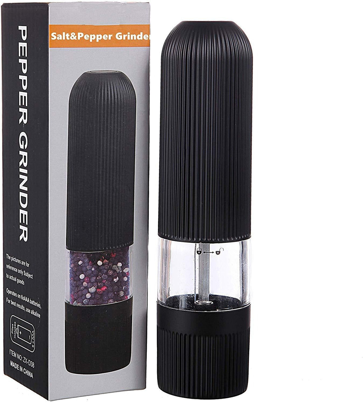 Electric Pepper Mill with Adjustable Coarseness Knob