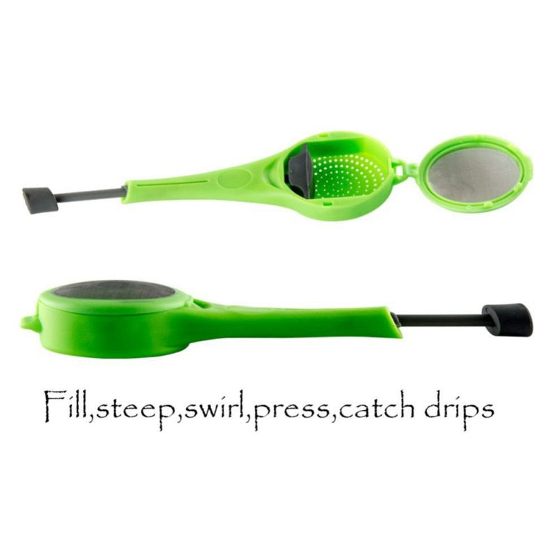 Loose Leaf Tea Infuser with Silicone Press and Drip Tray