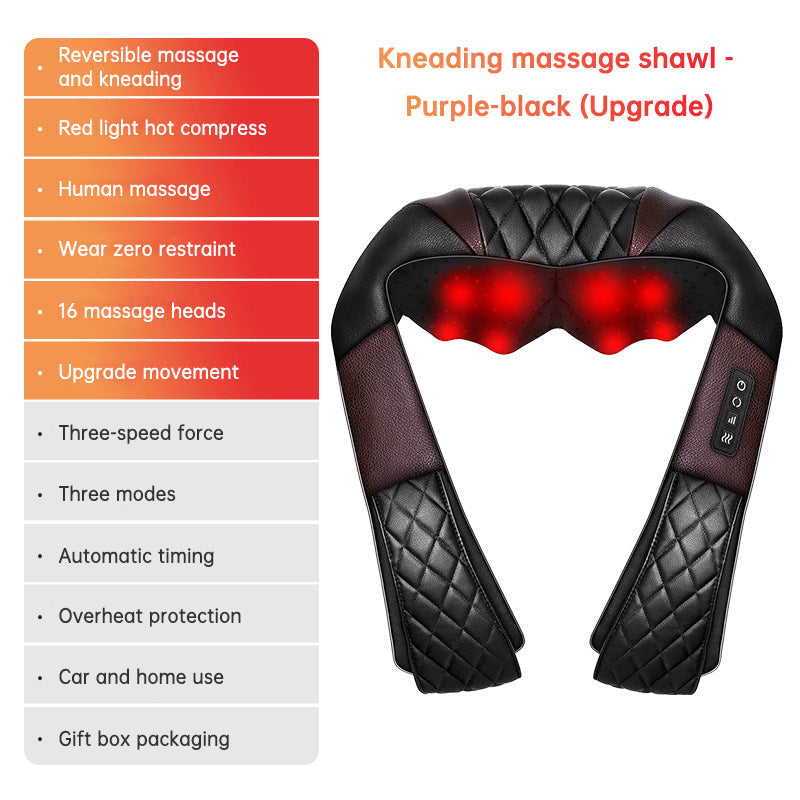 Neck and Shoulder Kneading Massager Shawl with Heat