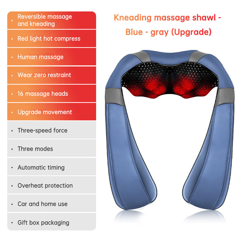 Neck and Shoulder Kneading Massager Shawl with Heat