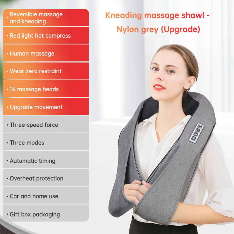 Neck and Shoulder Kneading Massager Shawl with Heat