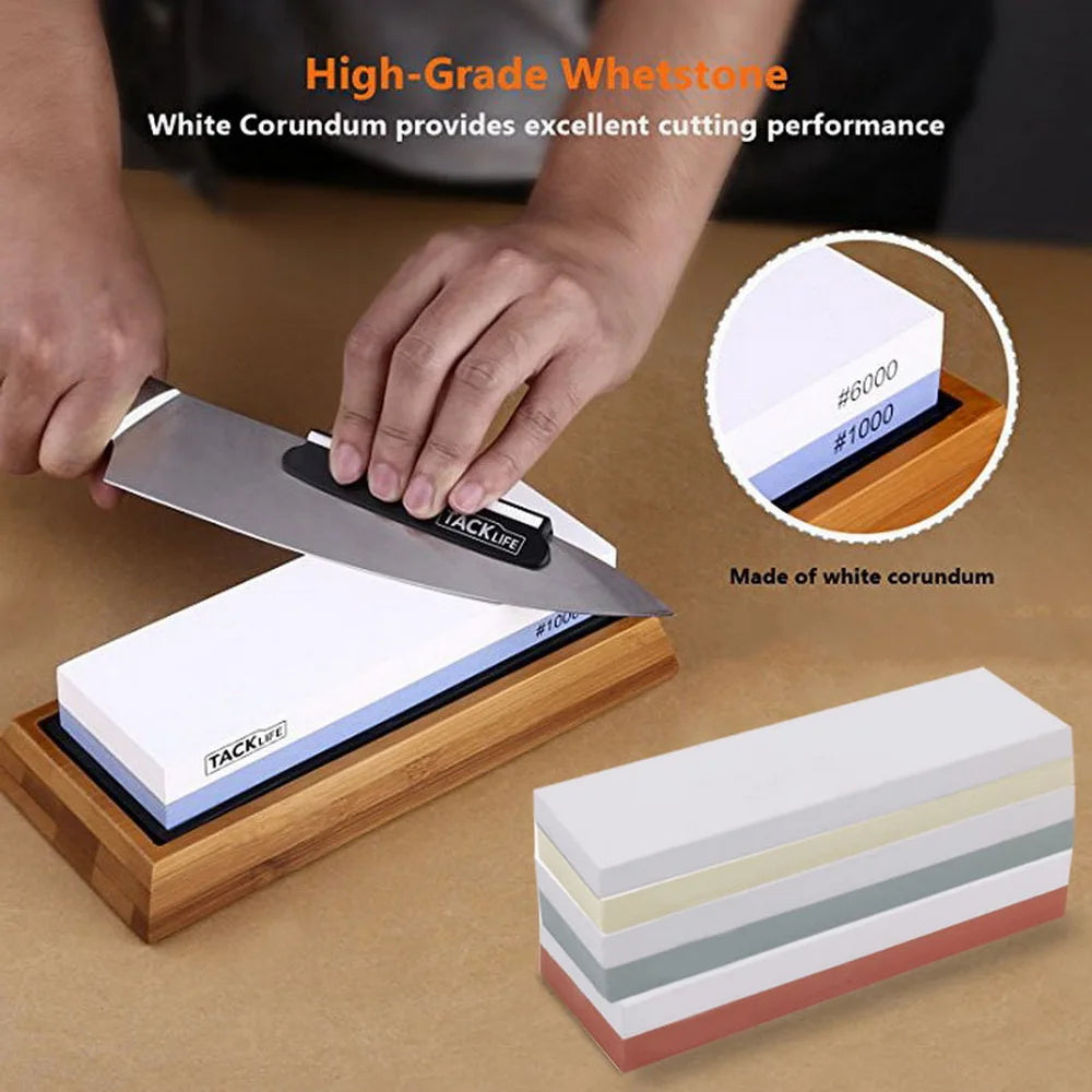 Whetstone Knife Sharpener: Double-Sided White Corundum