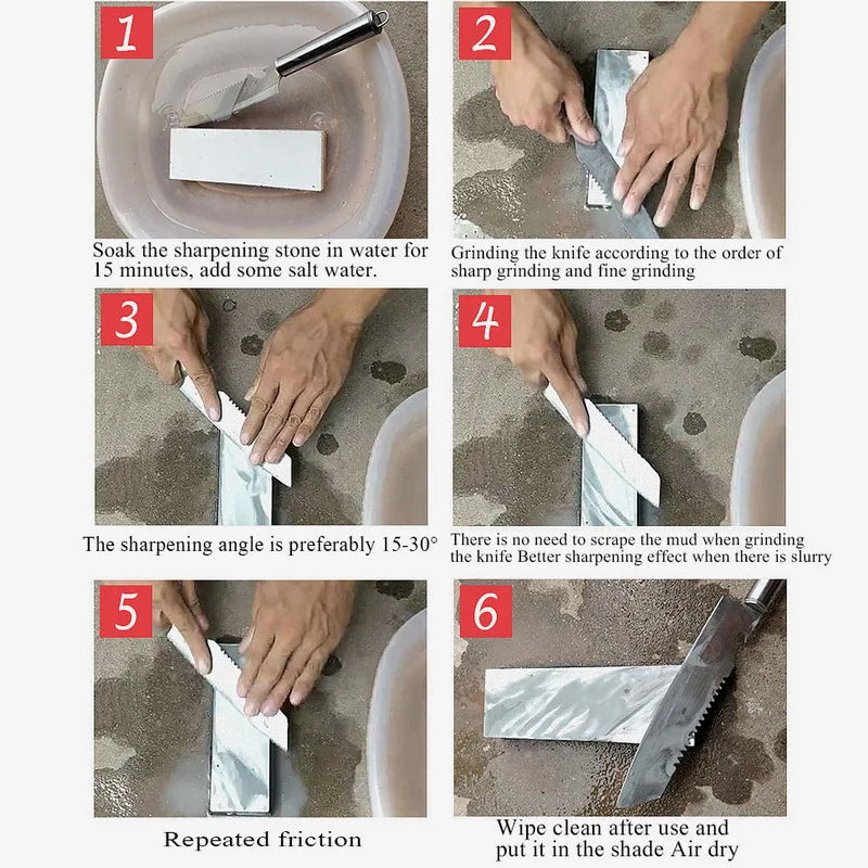 Whetstone Knife Sharpener: Double-Sided White Corundum
