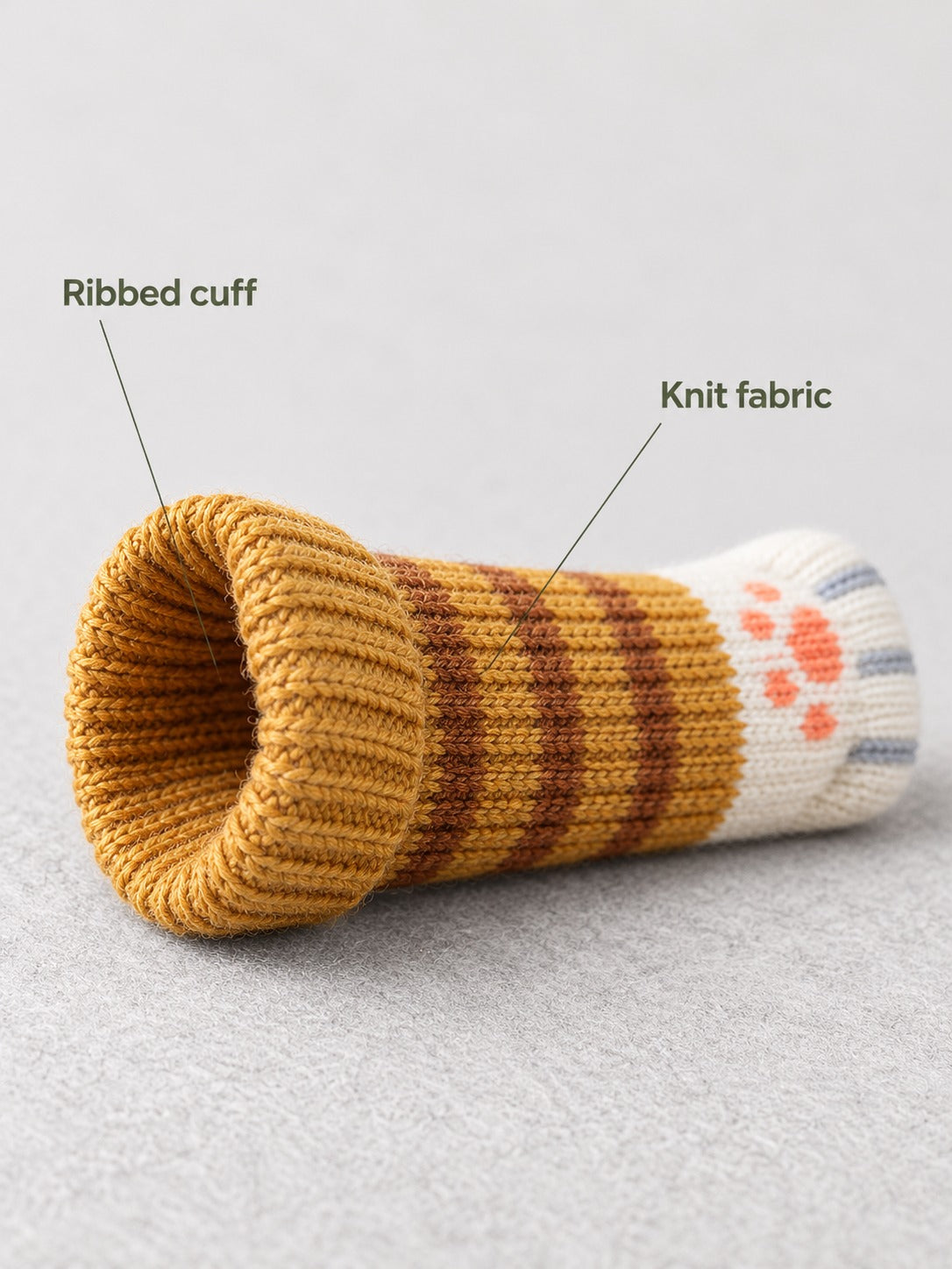 Thick Knit Chair Leg Floor Protectors With Cat Paws