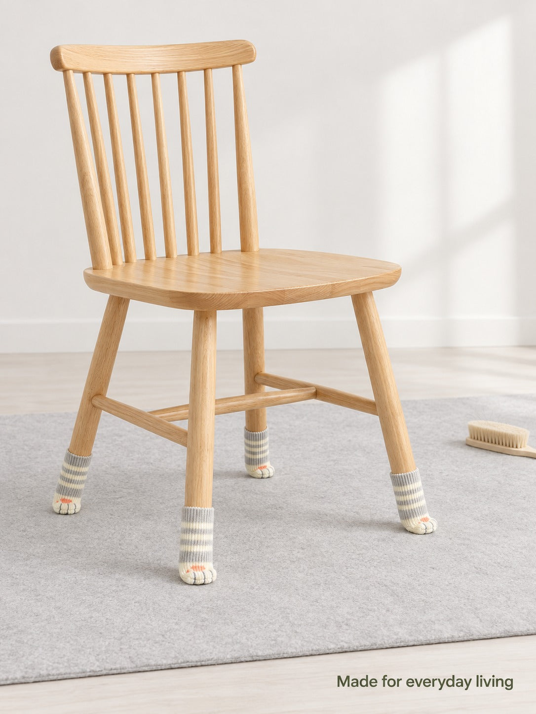 Thick Knit Chair Leg Floor Protectors With Cat Paws