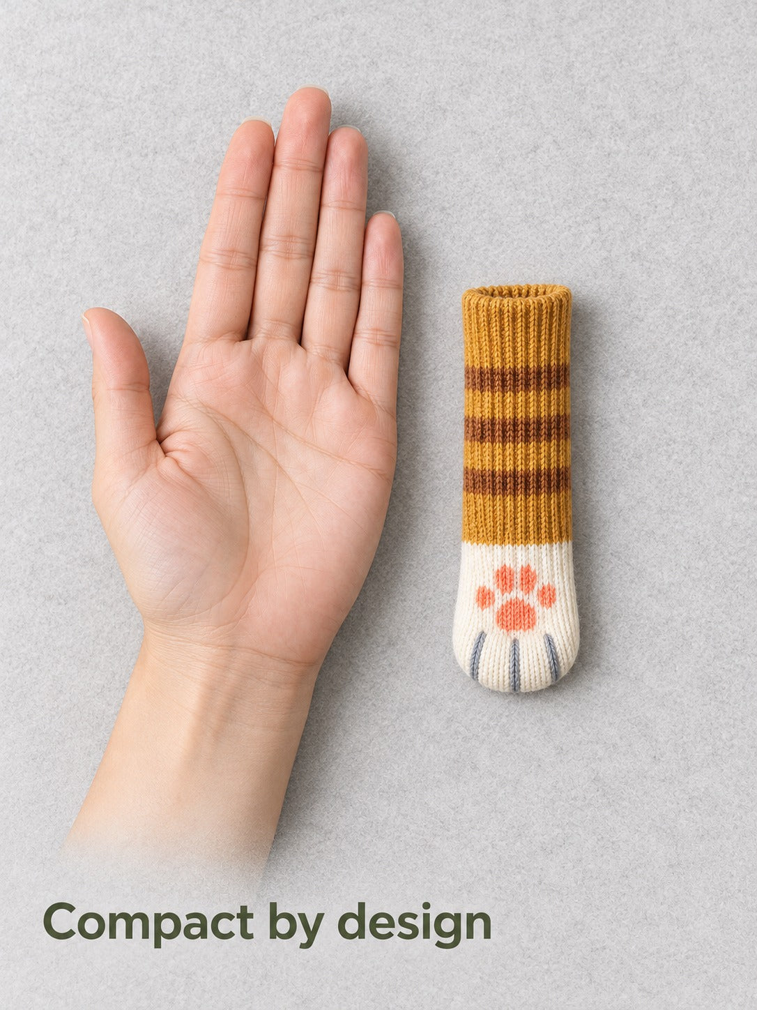Thick Knit Chair Leg Floor Protectors With Cat Paws