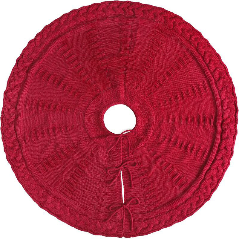 Knitted Christmas Tree Skirt for Cozy Holiday Decor