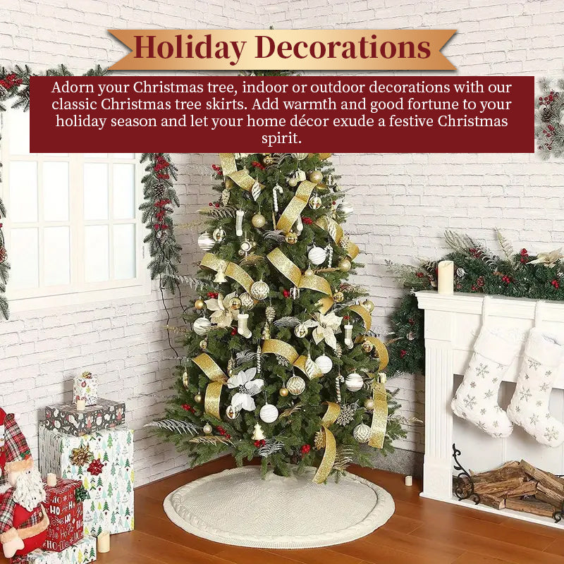 Knitted Christmas Tree Skirt for Cozy Holiday Decor