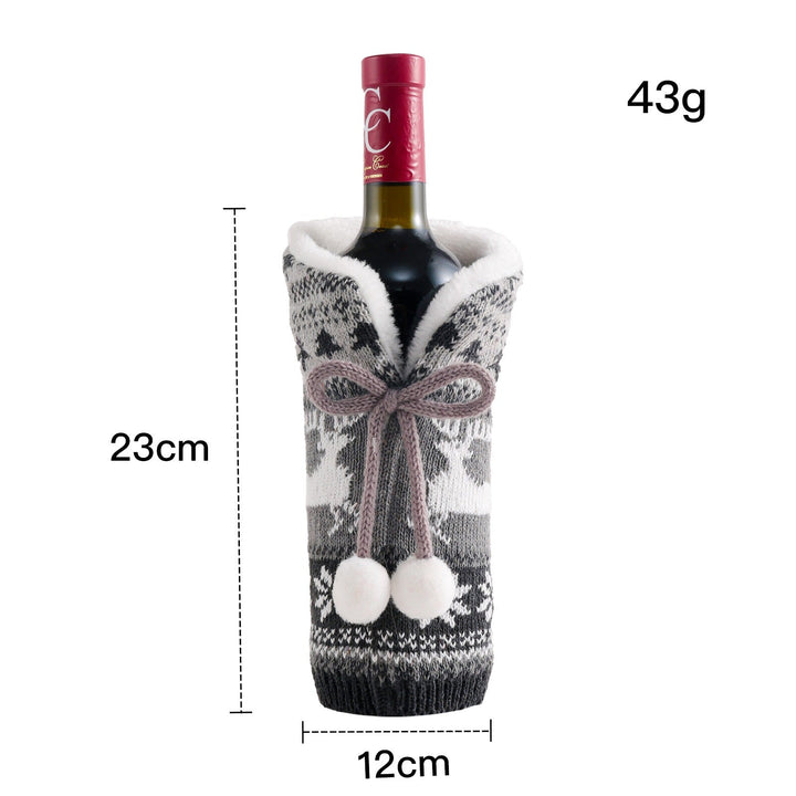 Knitted Wine Bottle Christmas Table Centerpiece Decor