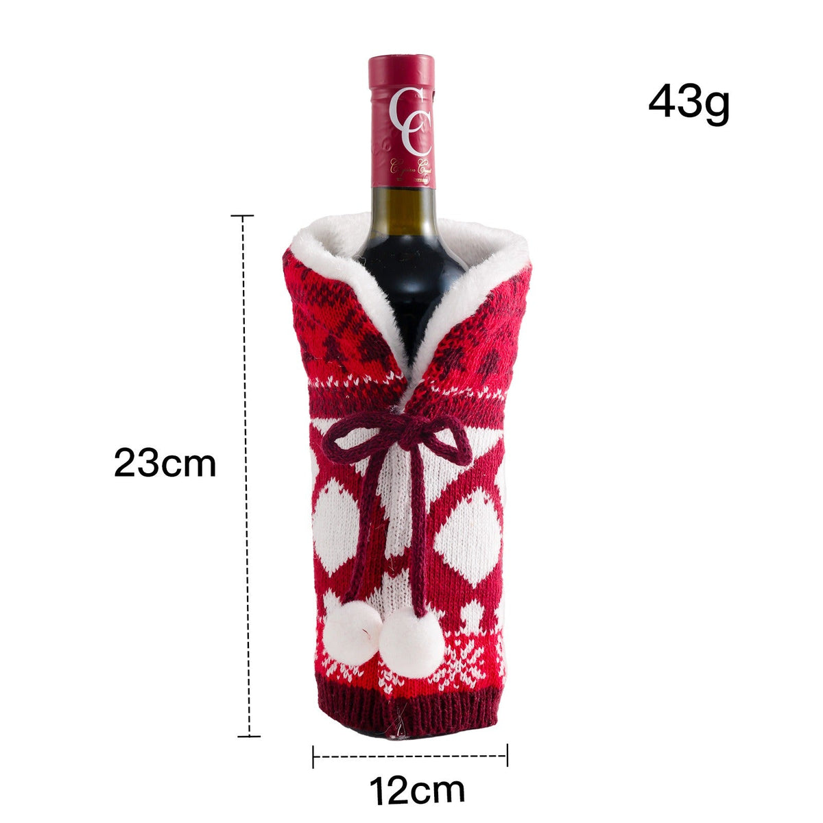 Knitted Wine Bottle Christmas Table Centerpiece Decor