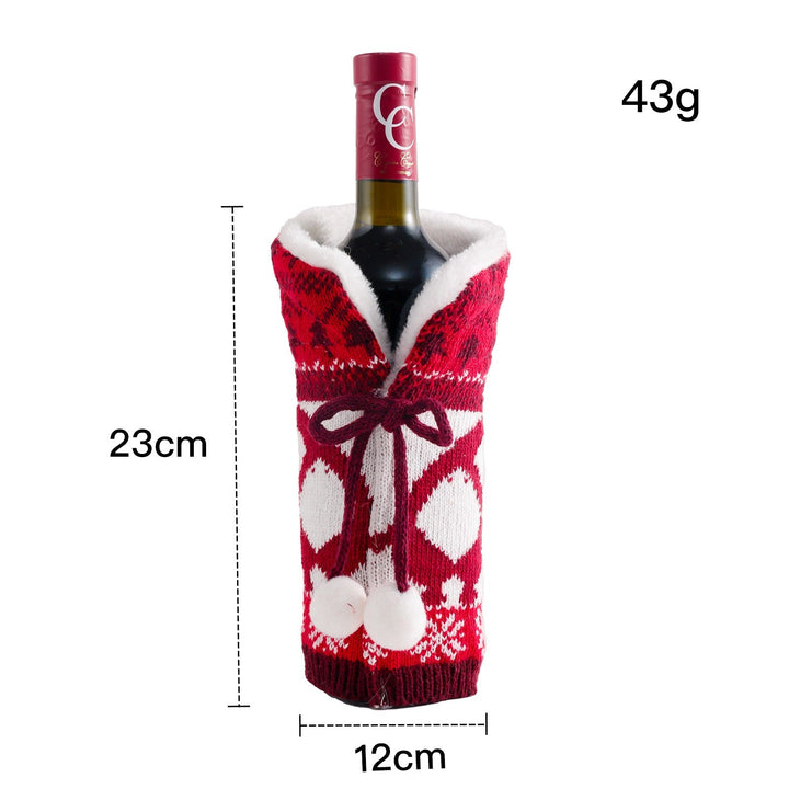 Knitted Wine Bottle Christmas Table Centerpiece Decor