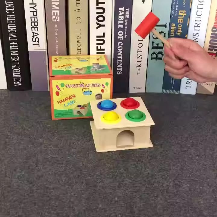Wooden Hammering Toy Table for Toddler Coordination