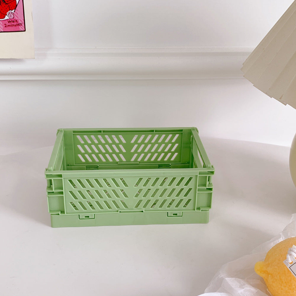 Foldable Desk Storage Basket for Stationery and Snacks
