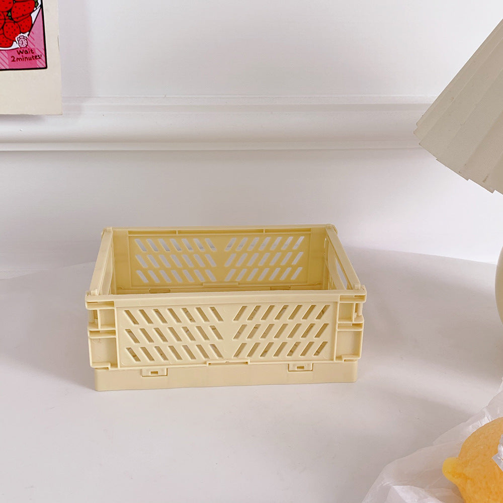 Foldable Desk Storage Basket for Stationery and Snacks
