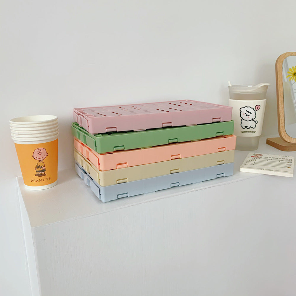 Foldable Desk Storage Basket for Stationery and Snacks