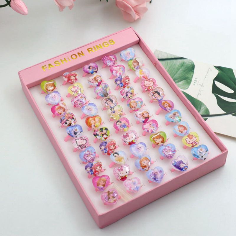 Children's Fashion Rings 50-Piece Colorful Dress-Up Set