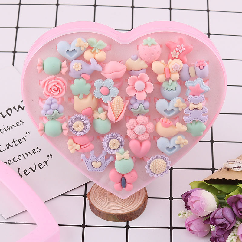 Kids Ring Set 12pc Adjustable Dress-Up Rings for Girls