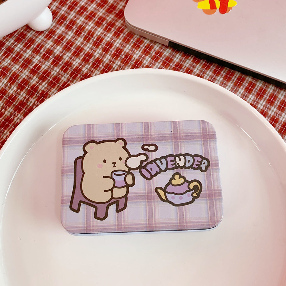 Cute Bear Metal Tin Box for Desk and Sticker Storage