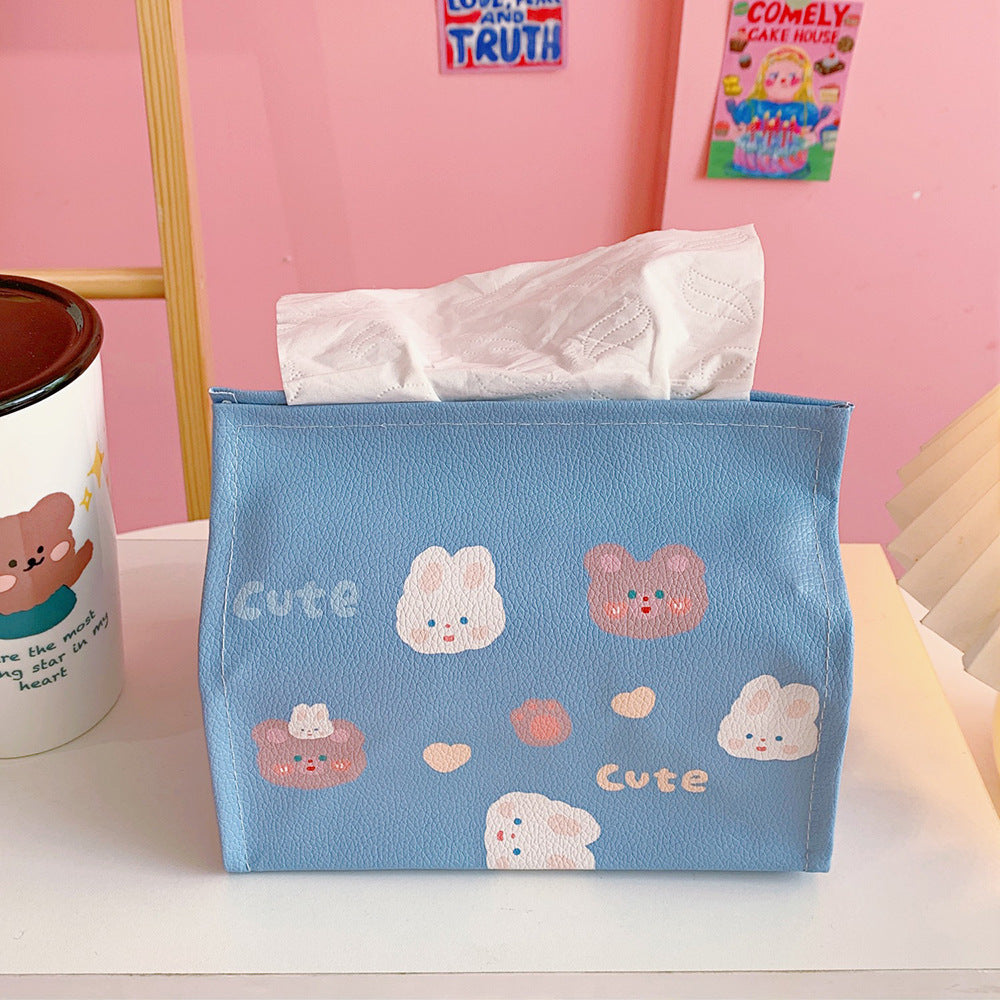 Cute Cartoon Bear Desk Tissue Box, Korean Style Decor