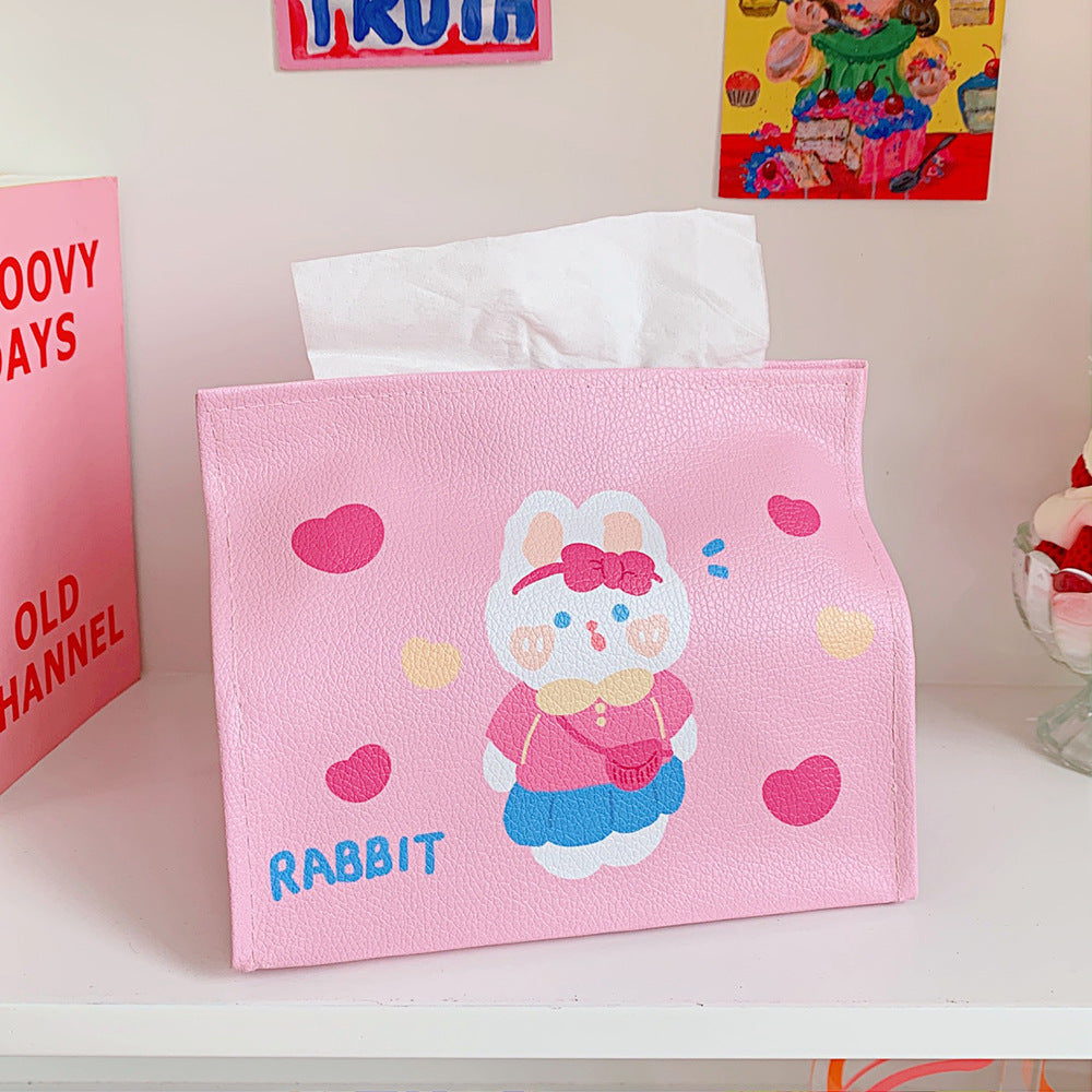 Cute Cartoon Bear Desk Tissue Box, Korean Style Decor