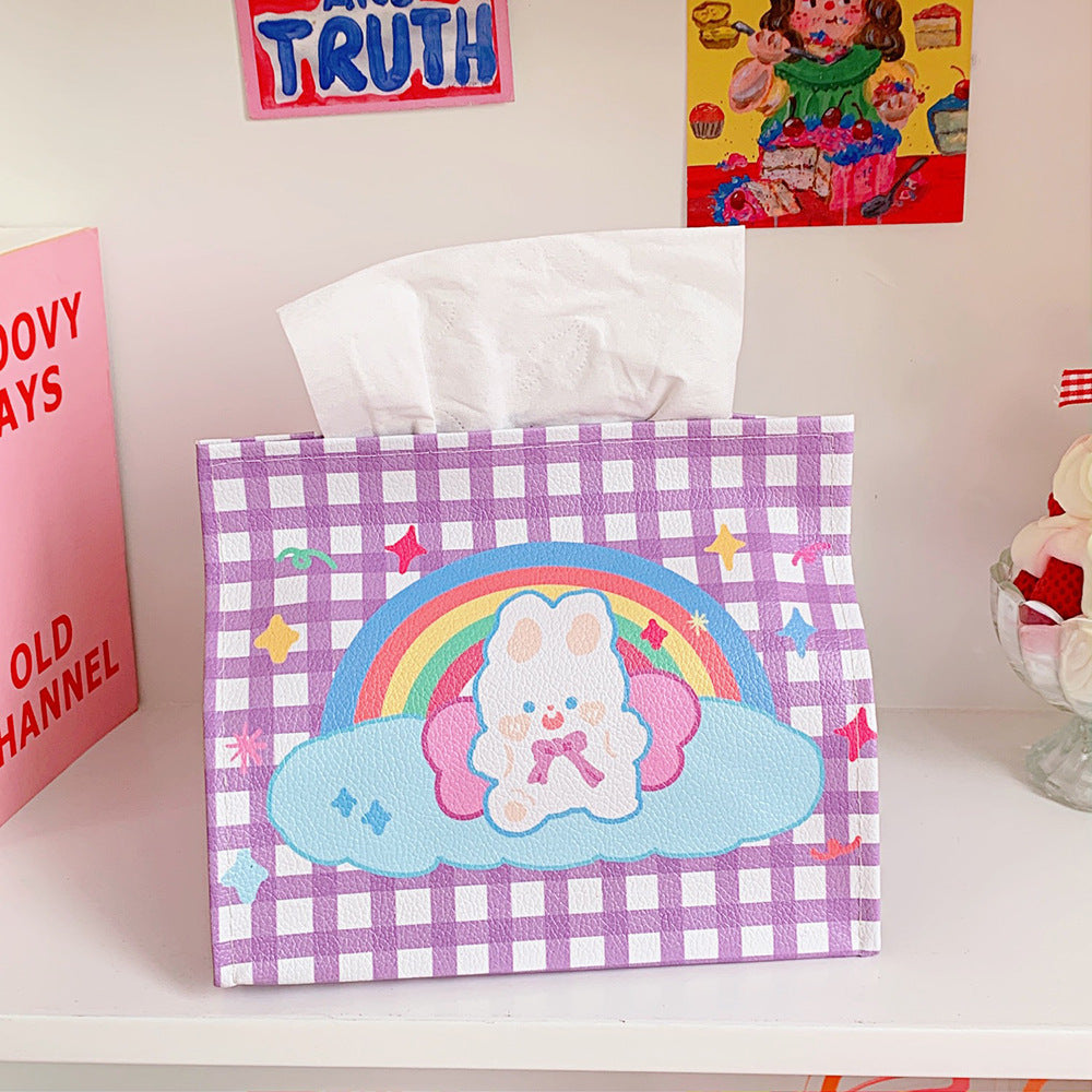 Cute Cartoon Bear Desk Tissue Box, Korean Style Decor