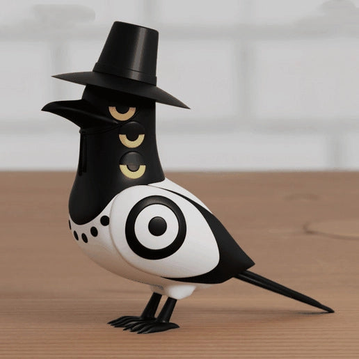 Kpop Witch Bird Ornament Set for Gothic Shelf Displays
