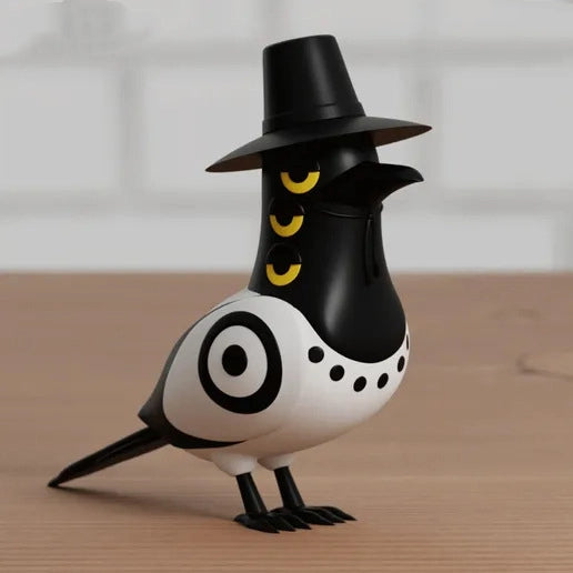 Kpop Witch Bird Ornament Set for Gothic Shelf Displays