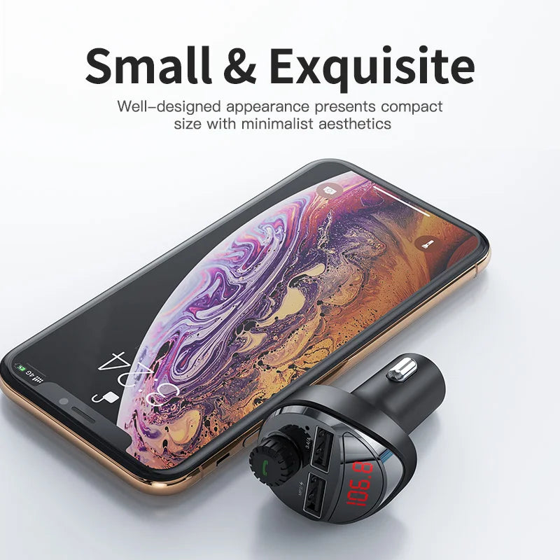Car FM Transmitter with Dual USB Charging & Bluetooth