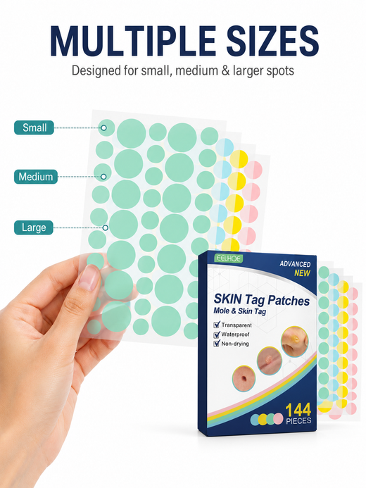 Skin Tag & Mole Removal Patches — 144 Waterproof Patches