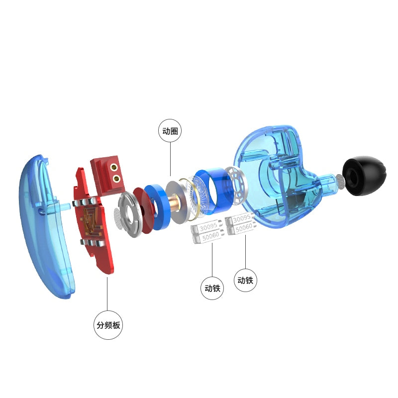 KZ ZS10 Hybrid In-Ear Headphones, Punchy HiFi Bass