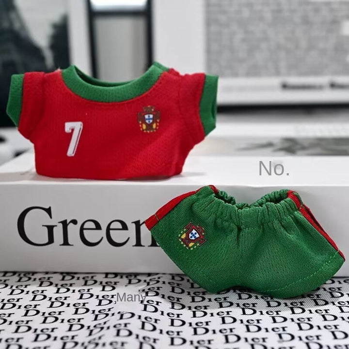 Labubu Doll Clothing Football Jersey Outfit Set for Display