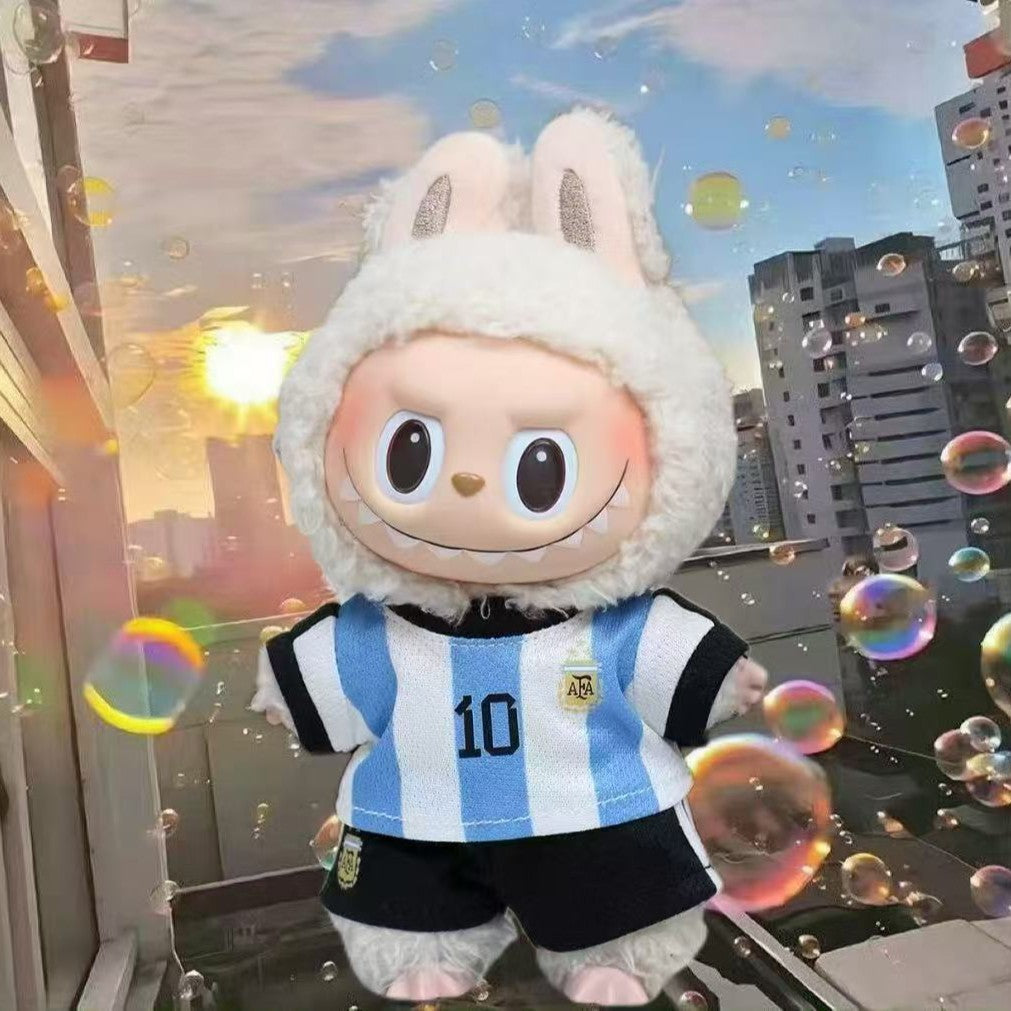 Labubu Doll Clothing Football Jersey Outfit Set for Display