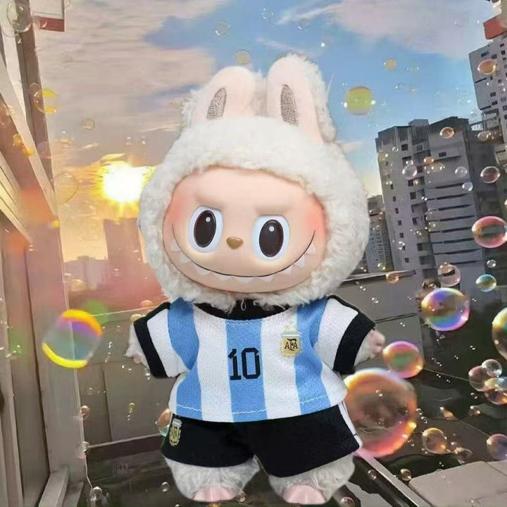 Labubu Doll Clothing Football Jersey Outfit Set for Display