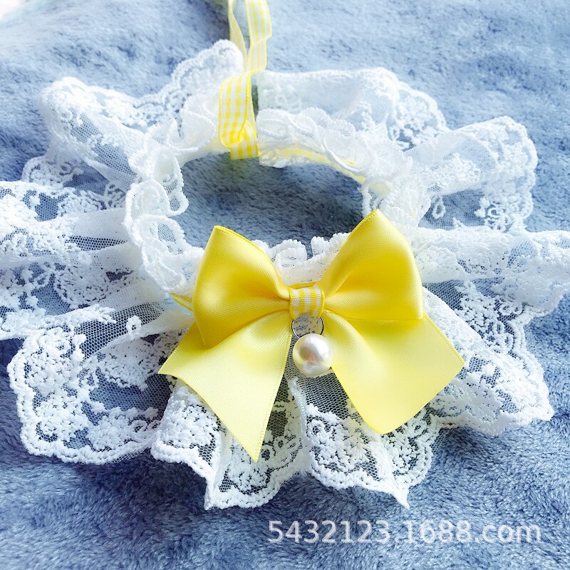 Lace Bow Pet Neckerchief for Photo-Ready Party Style