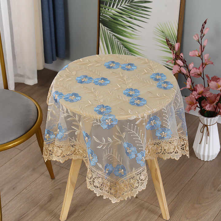 Embroidered Tablecloth for Elegant Floral Dining Decor