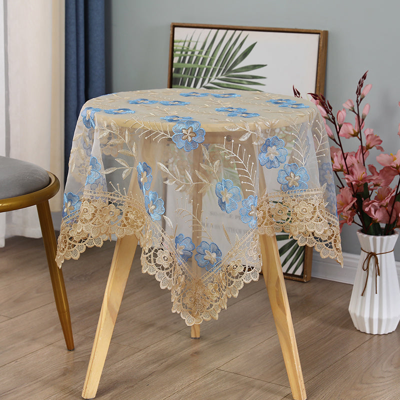 Embroidered Tablecloth for Elegant Floral Dining Decor