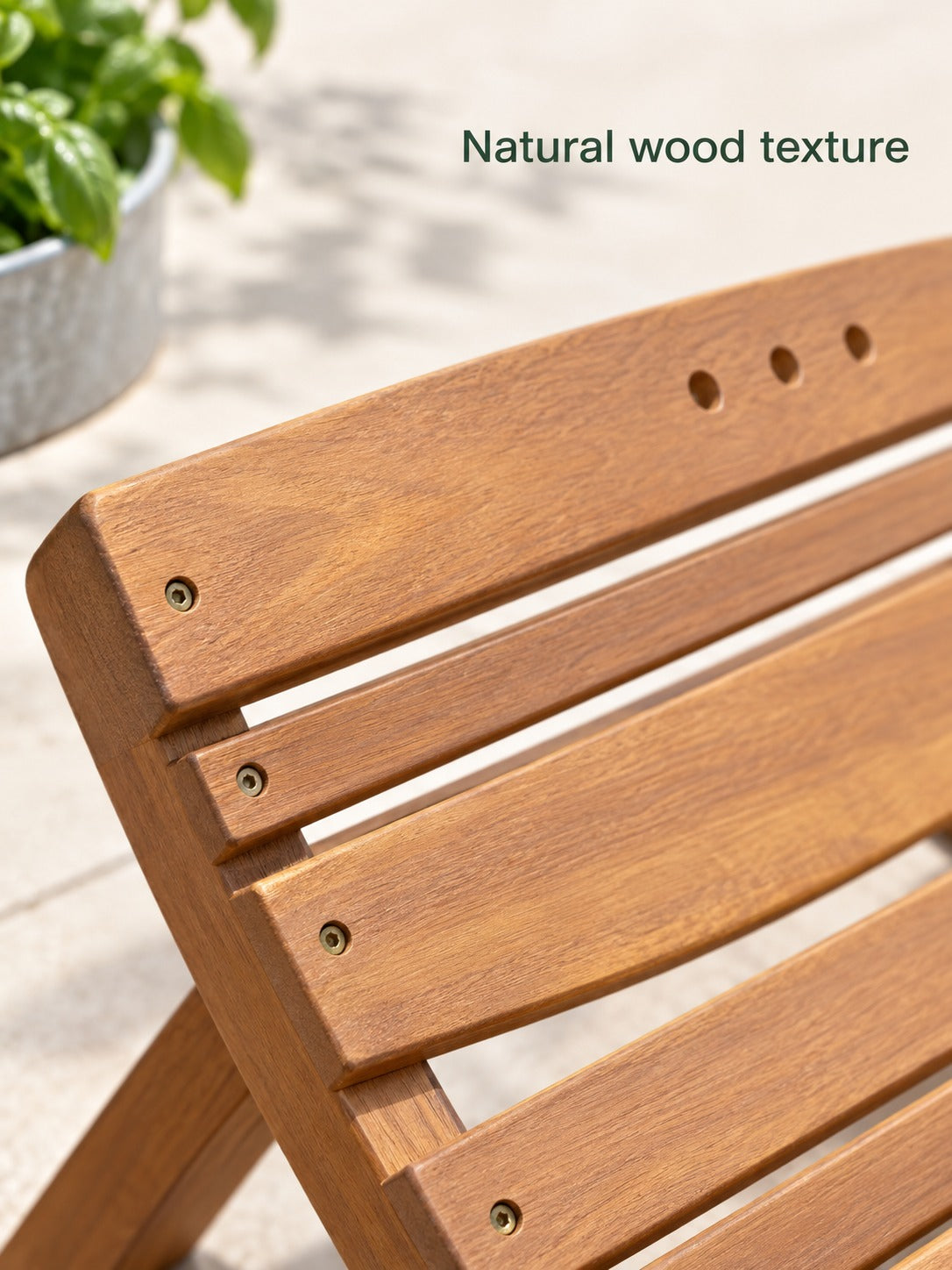 Foldable Wood Chaise Lounge for Pool and Patio