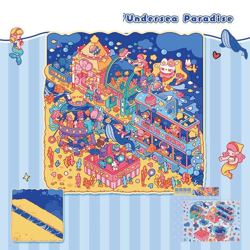 3D Scene Collage Stickers for Layered Journal Art