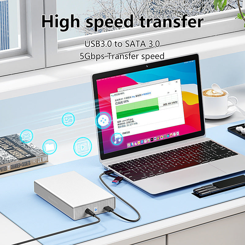 Aluminum SATA Hard Drive Enclosure, USB 3.0 Fast Transfer