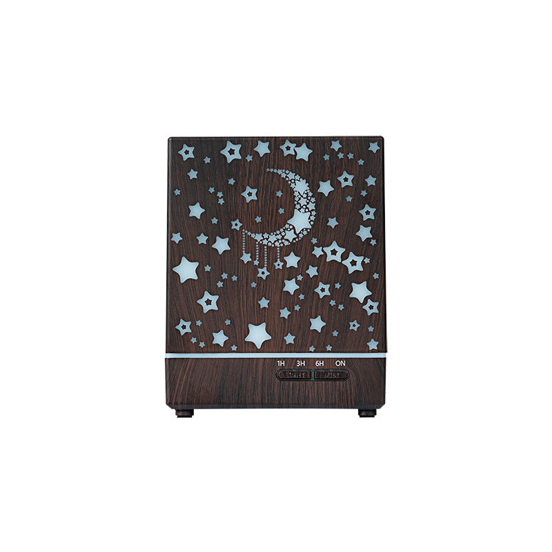 Wood Grain Aroma Diffuser with Remote and Star Light
